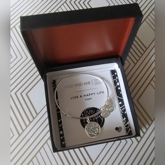 Alex and Ani Live A Happy Life Hope Charm Bracelet - Picture 10 of 13